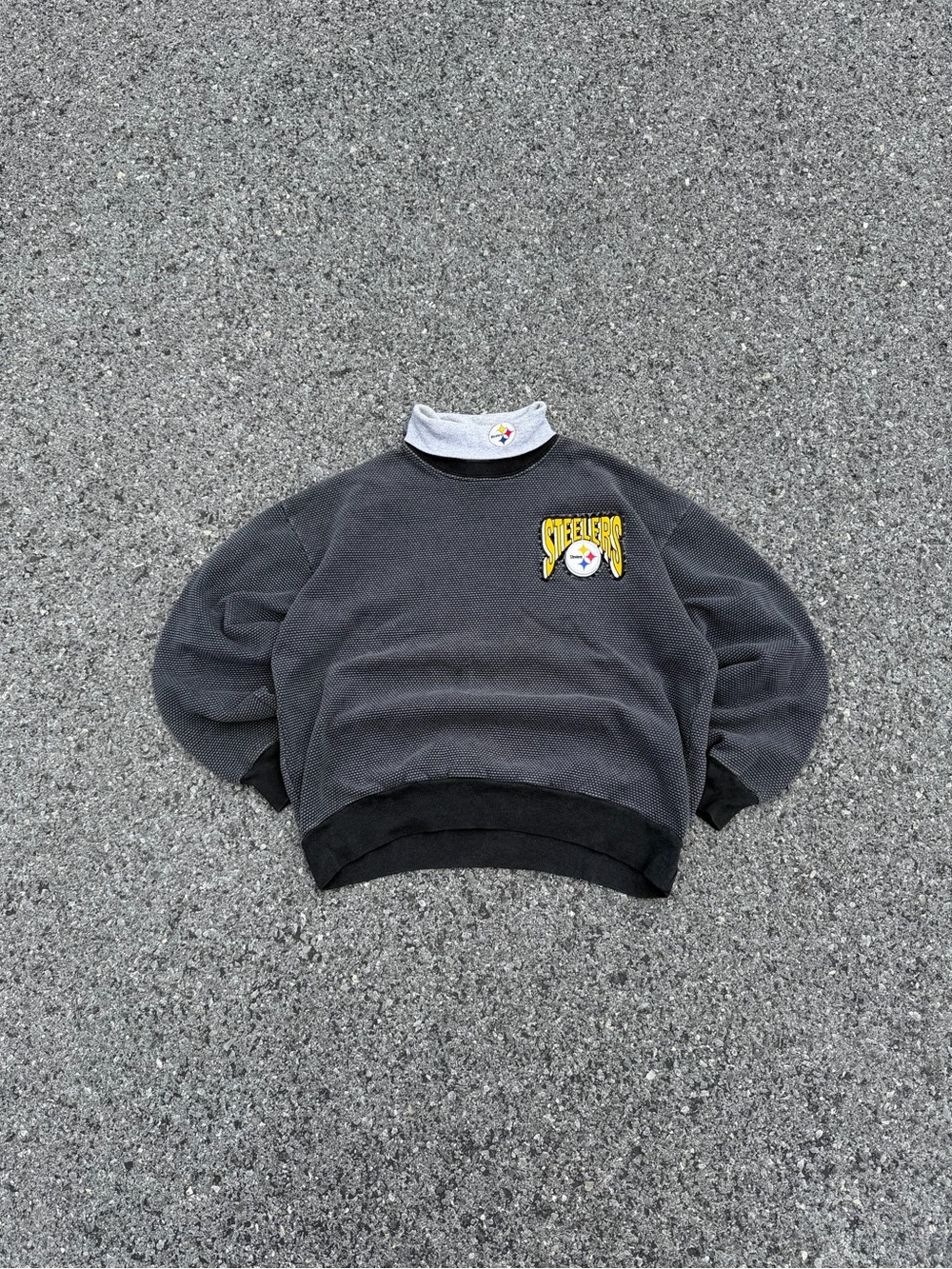 Vintage 90s Pittsburgh Steelers Majestic USA Mock Neck Sweatshirt Size XL Unisex
